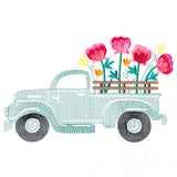 Retro Peony Flower Truck