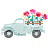 Retro Peony Flower Truck