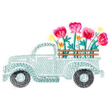 Retro Peony Flower Truck