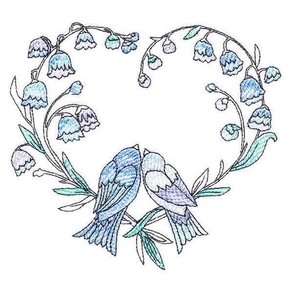 Enamored Lovebirds in Bloom