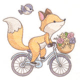 Sweet Storybook Fox on Bike