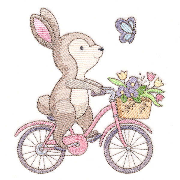 Sweet Storybook Bunny on Bike