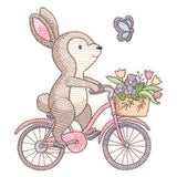 Sweet Storybook Bunny on Bike