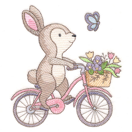 Sweet Storybook Bunny on Bike