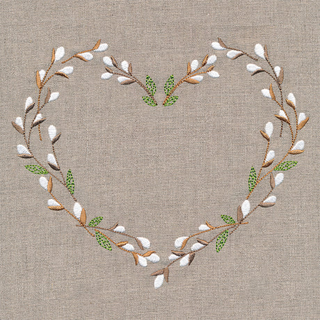 Delicate Pussy Willow Heart Wreath
