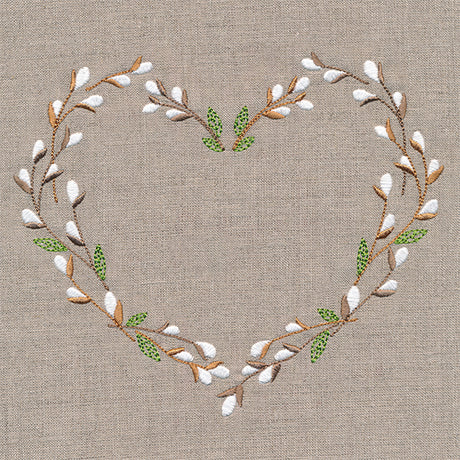 Delicate Pussy Willow Heart Wreath