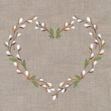 Delicate Pussy Willow Heart Wreath