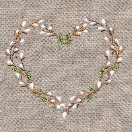 Delicate Pussy Willow Heart Wreath