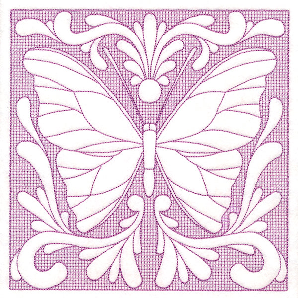 Butterfly Beauty Square 6 (Trapunto)