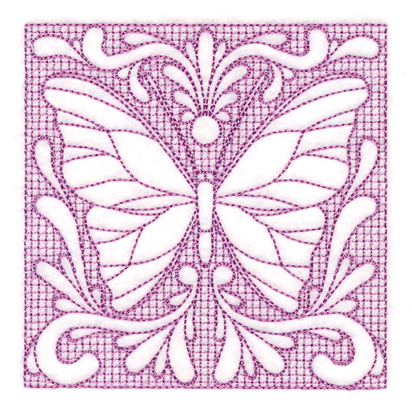 Butterfly Beauty Square 6 (Trapunto)