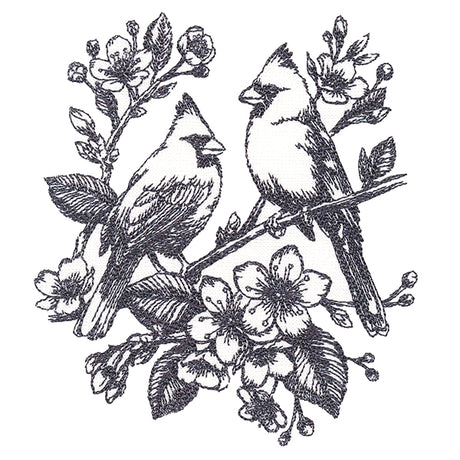 Antique Elegance Cardinal Etching