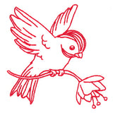 Birds & Blooms Chickadee (Redwork)