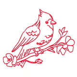 Birds & Blooms Cardinal (Redwork)