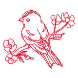 Birds & Blooms Goldfinch (Redwork)