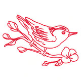 Birds & Blooms Nuthatch (Redwork)
