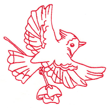 Birds & Blooms Blue Jay (Redwork)