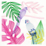 Tropical Birds & Leaves Square
