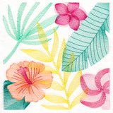 Tropical Leaves & Flowers Square