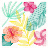 Tropical Leaves & Flowers Square
