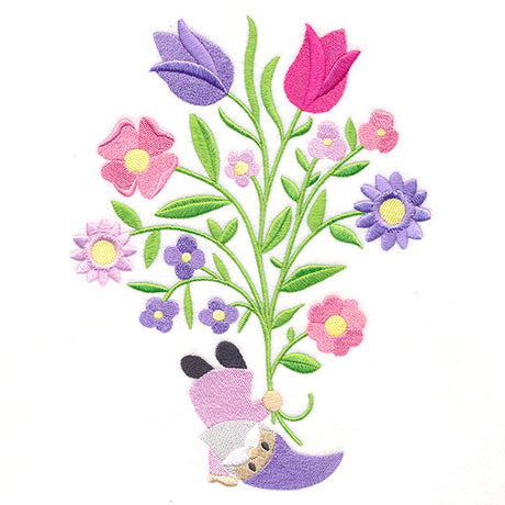 Playful Garden Gnome with Blooms