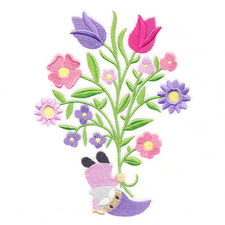 Playful Garden Gnome with Blooms