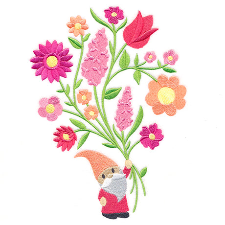 Giving Garden Gnome with Blooms