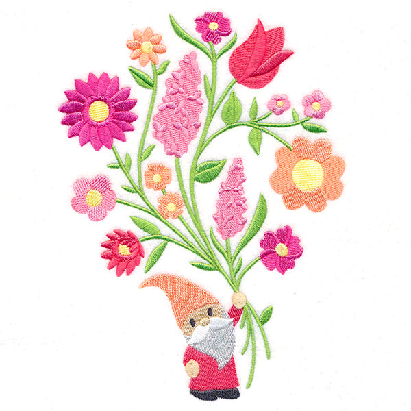 Giving Garden Gnome with Blooms
