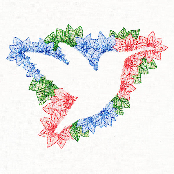 Blooming Hummingbird Silhouette