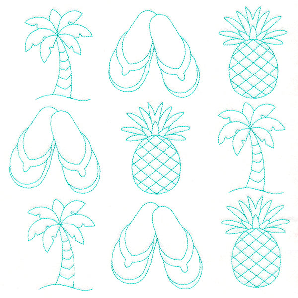 Tropical Treasures in Paradise Quilting (Double Run)