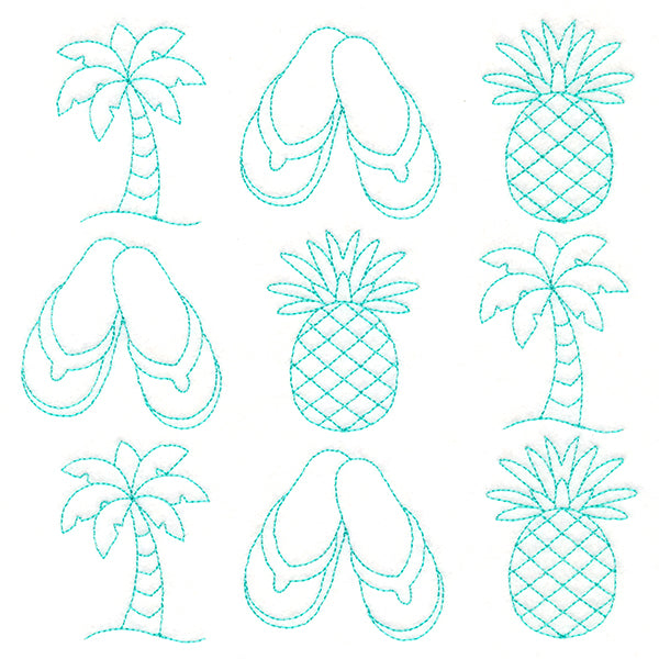 Tropical Treasures in Paradise Quilting (Double Run)