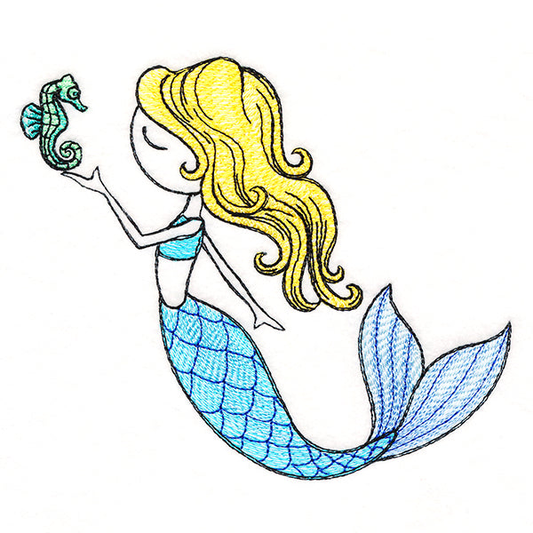 Summer Breeze Mermaid with Seahorse