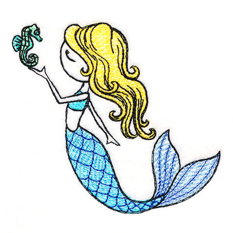 Summer Breeze Mermaid with Seahorse