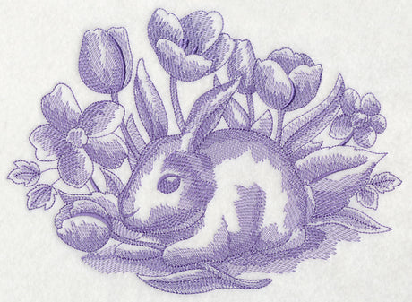 Bunny In Tulips (Toile)