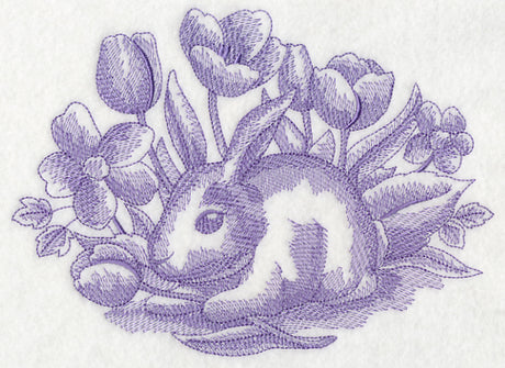 Bunny In Tulips (Toile)