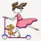 Sweet Scooting Kiddo & Puppy