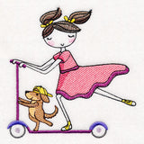 Sweet Scooting Kiddo & Puppy