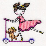 Sweet Scooting Kiddo & Puppy