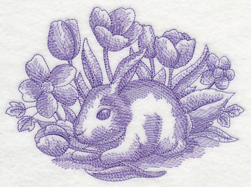 Bunny In Tulips (Toile)