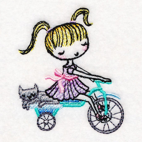 Cycling Little Sister & Kitty