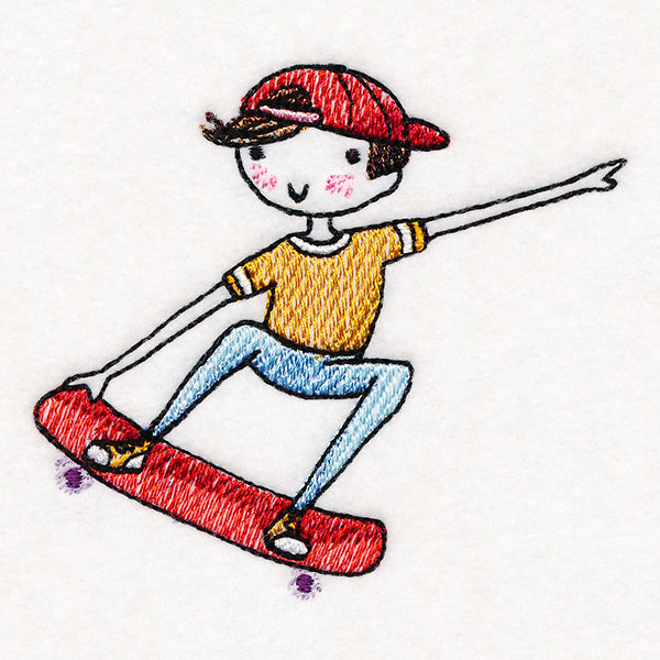 High-Flying Kiddo on Skateboard