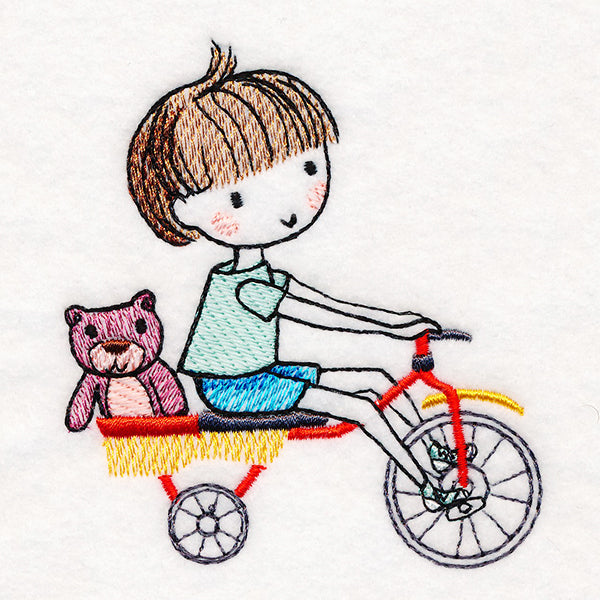 Cycling Little Brother & Teddy