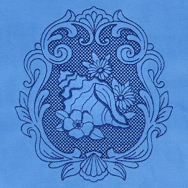 Coastal Shells & Flowers Cameo