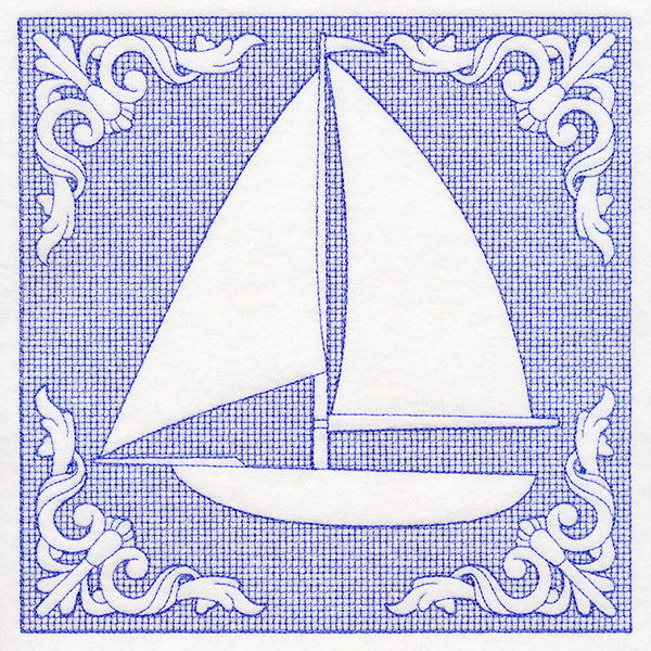 Nautical Adventures Sailboat (Trapunto)