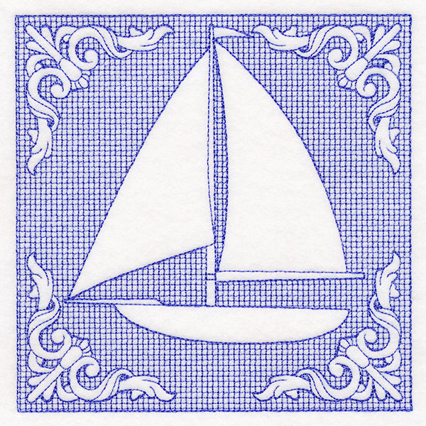 Nautical Adventures Sailboat (Trapunto)