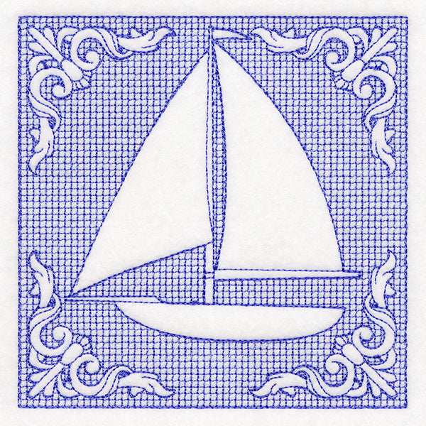 Nautical Adventures Sailboat (Trapunto)