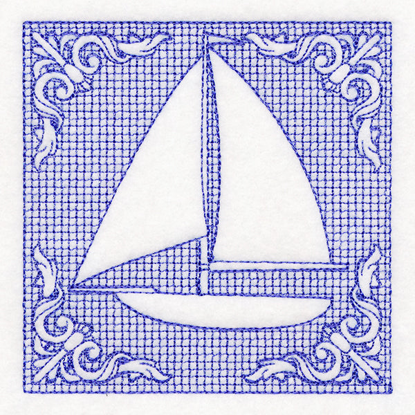 Nautical Adventures Sailboat (Trapunto)