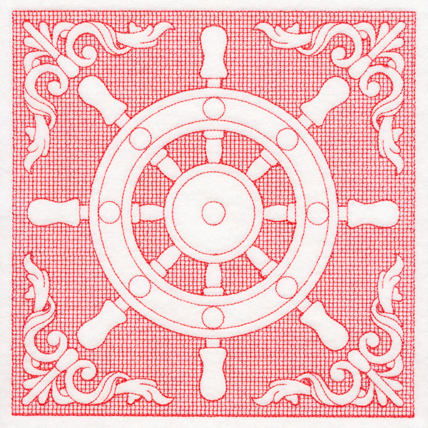 Nautical Adventures Ship's Wheel (Trapunto)