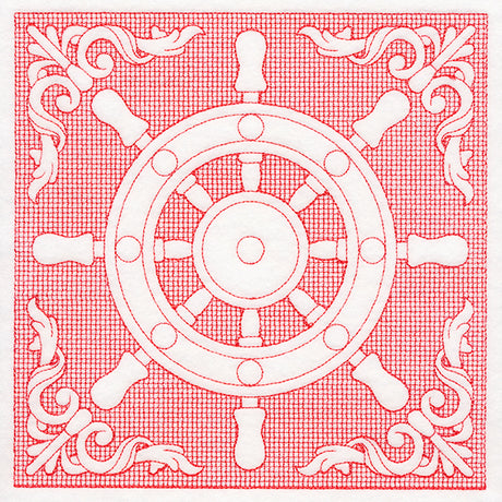 Nautical Adventures Ship's Wheel (Trapunto)