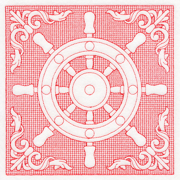 Nautical Adventures Ship's Wheel (Trapunto)