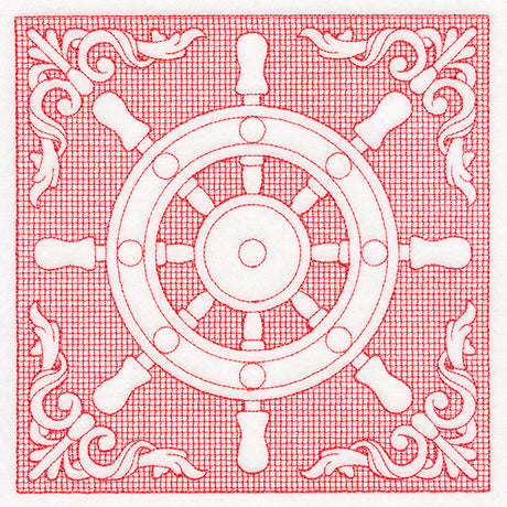 Nautical Adventures Ship's Wheel (Trapunto)